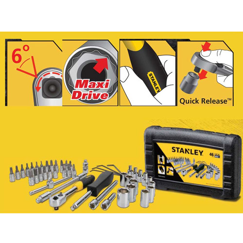 46PC 1/4 Drive Metric Socket Set